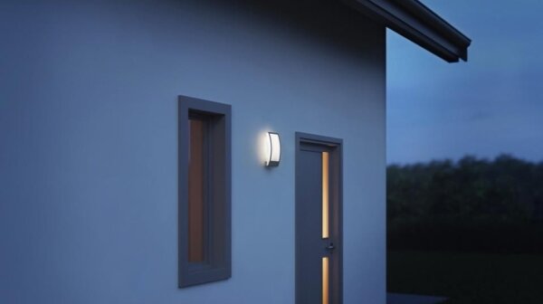 Steinel 065782 - Lampada da esterno con sensore crepuscolare 1xE27/60W/230V IP44
