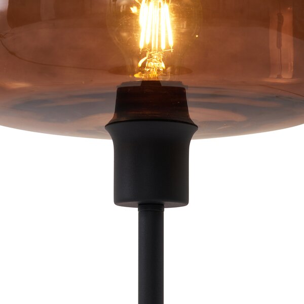 Lampada da Tavolo Retrò Nera con Vetro Bronzo - Bizle