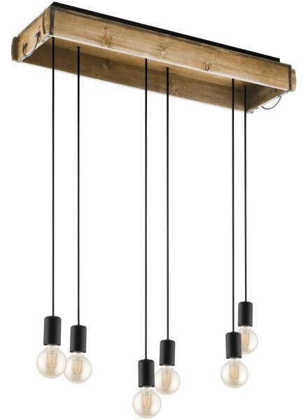 Eglo 43592 - Lampadario su corda WOOTTON 6xE27/40W/230V