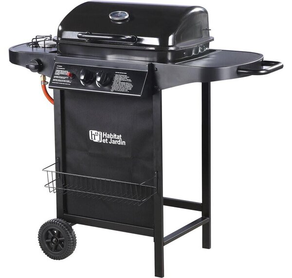 Barbecue gas "Party 3" - 3 piastre di cui 1 laterale - 9.38 kW -Nero