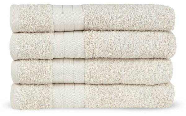 Set di 4 asciugamani in spugna di cotone beige 50x100 cm - Good Morning