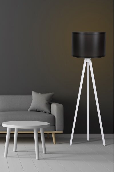 Lampada da terra AYD 1xE27/60W/230V nera/bianca