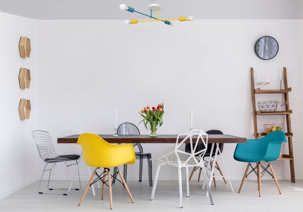 Lampadario a plafone CAMBRIDGE 4xE27/20W/230V blu/giallo