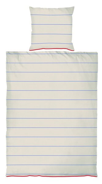 Biancheria da letto singola in cotone satin blu-beige 140x200 cm Align - Mette Ditmer Denmark