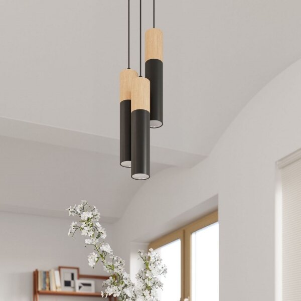 Sollux SL.1014 - Lampadario a sospensione con filo PABLO 3xGU10/40W/230V nero