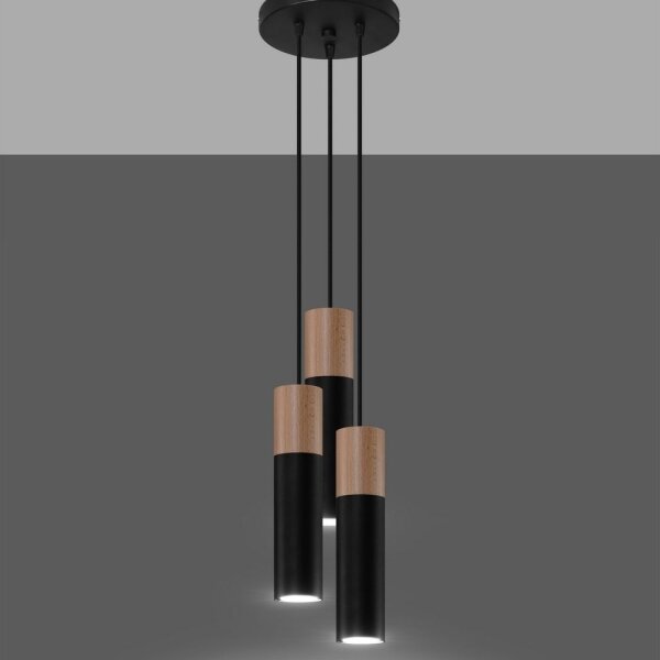 Sollux SL.1014 - Lampadario a sospensione con filo PABLO 3xGU10/40W/230V nero