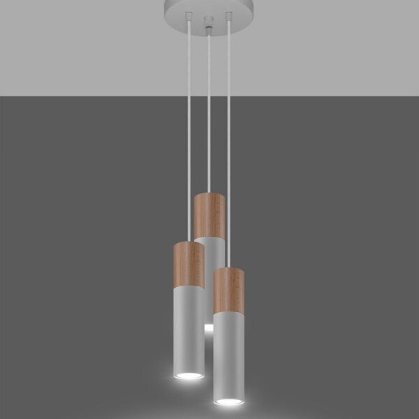 Sollux SL.1013 - Lampadario a sospensione con filo PABLO 3xGU10/40W/230V bianco