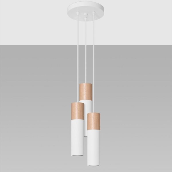 Sollux SL.1013 - Lampadario a sospensione con filo PABLO 3xGU10/40W/230V bianco