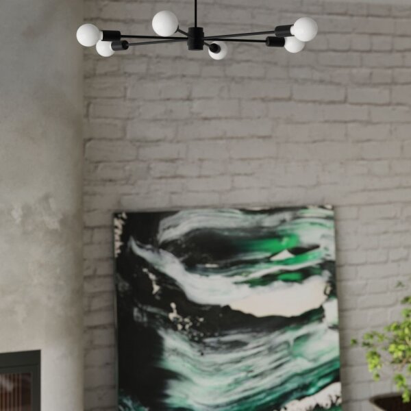 Sollux SL.1022 - Lampadario su palo LANGO 5xE27/60W/230V nero