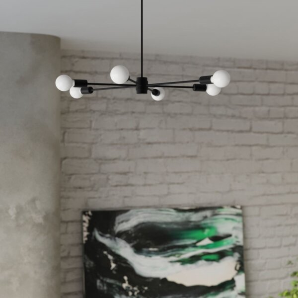 Sollux SL.1021 - Lampadario su palo LANGO 3xE27/60W/230V nero