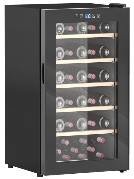 Cantinetta Vino Refrigerata per 41 Bottiglie Capacità 91L con Controllo Temperatura e Ripiani in Legno Nero
