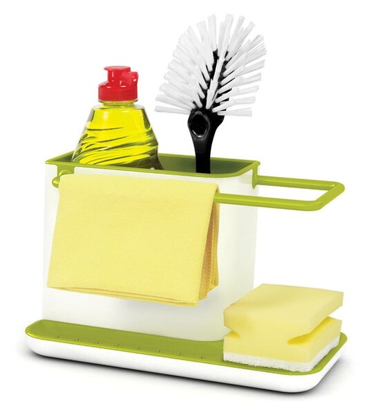 Porta detersivi da cucina bianco e verde Caddy Sink Tidy - Joseph Joseph