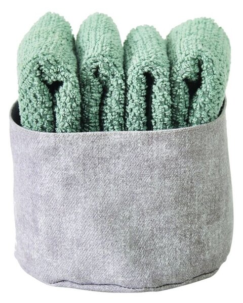 Maison Sucrée Lavette mani Cestino 4pz. Pepe var.27 Eucalipto Spugna 100% Cotone
