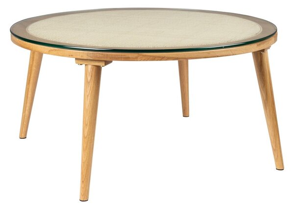 Tavolino da salotto rotondo di colore naturale in vetro ø 70 cm Haru – White Label