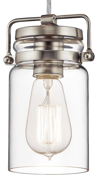 Elstead KL-BRINLEY-MP-NI - Lampadario su corda BRINLEY 1xE27/60W/230V cromo opaco