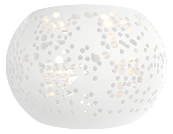 Applique da Parete G9 Rotonda in Gesso Pitturabile Traforato