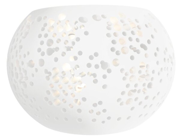 Applique da Parete G9 Rotonda in Gesso Pitturabile Traforato