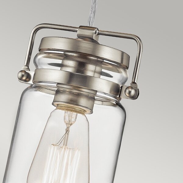 Elstead KL-BRINLEY-MP-NI - Lampadario su corda BRINLEY 1xE27/60W/230V cromo opaco