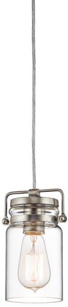 Elstead KL-BRINLEY-MP-NI - Lampadario su corda BRINLEY 1xE27/60W/230V cromo opaco