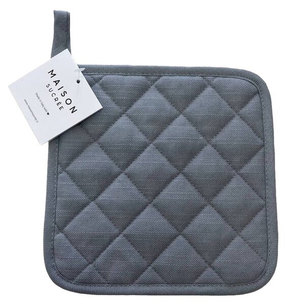 Maison Sucrée Presina Classica Trapuntata Essenziale var.10 Grigio 19x19cm Misto Lino