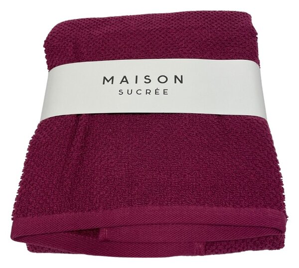 Maison Sucrée Asciugamani Viso e Ospite Pepe var.42 Prugna Spugna 100% Cotone