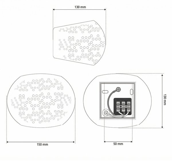 Applique da Parete G9 Rotonda in Gesso Pitturabile Traforato