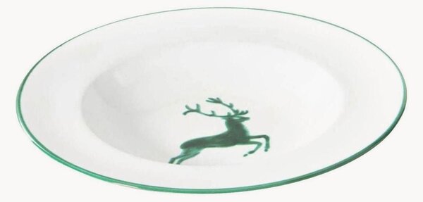 Piatto fondo fatto a mano Gourmet Grüner Hirsch
