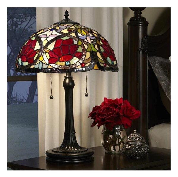 Elstead QZ-LARISSA-TL - Lampada da tavolo Tiffany LARISSA 2xE27/60W/230V