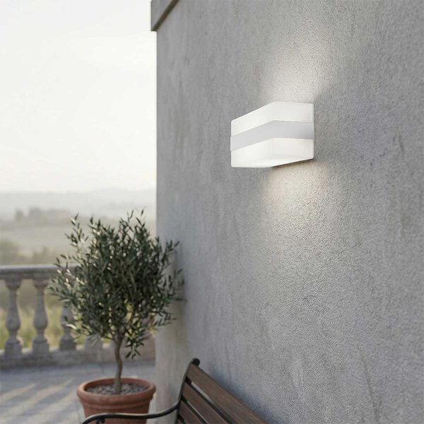 Applique 2xE27 a Luce Diffusa IP65 con fascia Bianca - Serie Glow