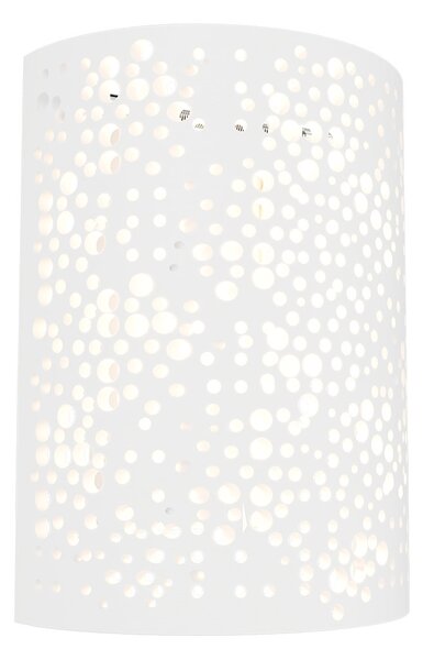 Applique da Parete E14 Curva in Gesso Pitturabile Traforato