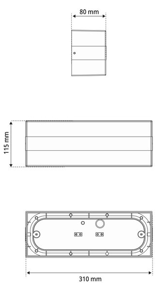 Applique 2xE27 a Luce Diffusa IP65 con fascia Bianca - Serie Glow