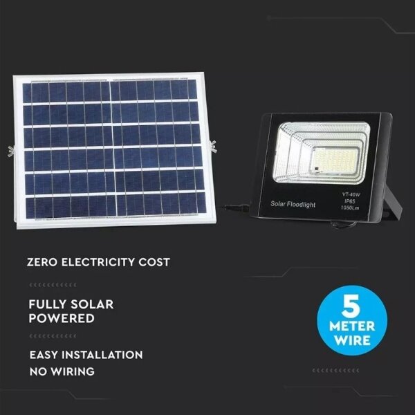Faretto solare dimmerabile LED 16W 3,2V 4000K IP65 con telecomando