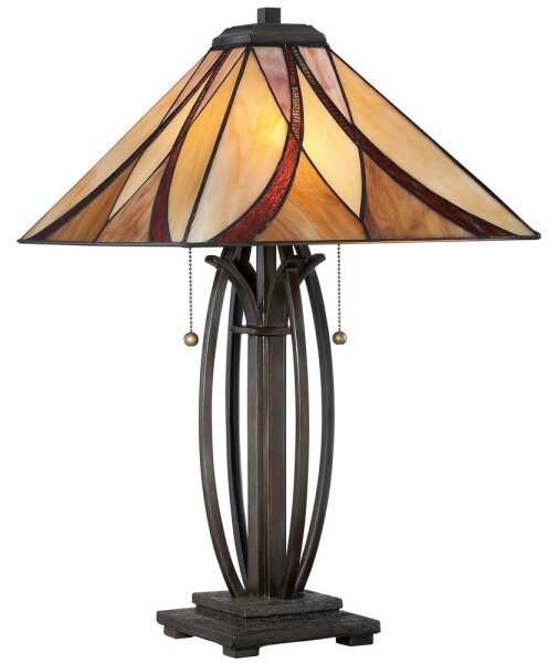 Elstead QZ-ASHEVILLE-TL - Lampada da tavolo Tiffany ASHEVILLE 2xE27/60W/230V