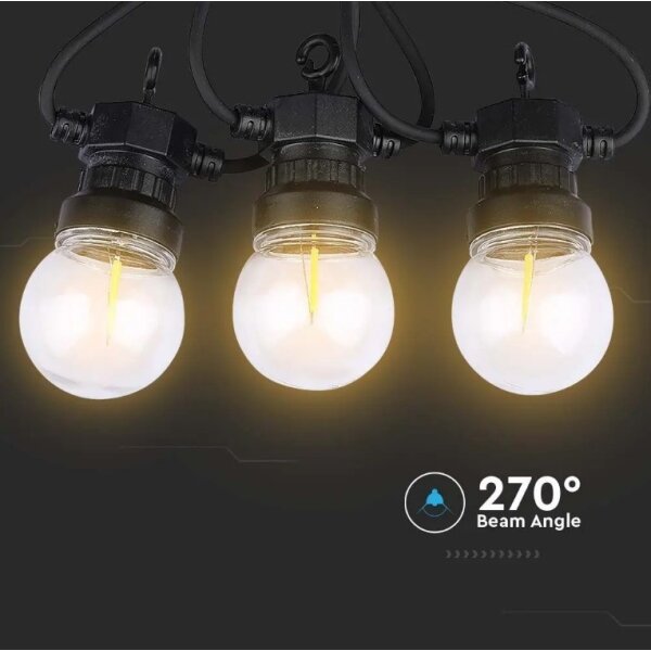 Catena LED da esterno STRING 5m 10xLED/0,4W/24/230V 3000K IP44
