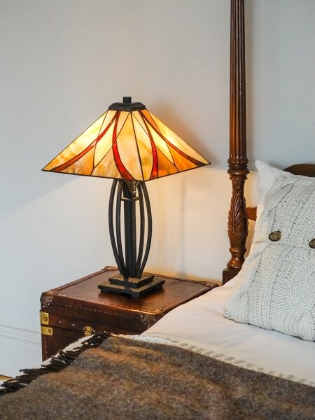 Elstead QZ-ASHEVILLE-TL - Lampada da tavolo Tiffany ASHEVILLE 2xE27/60W/230V
