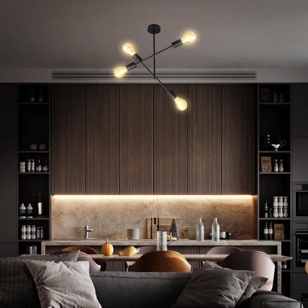 BK Licht 1343 - Lampadario su palo 4xE27/60W/230V