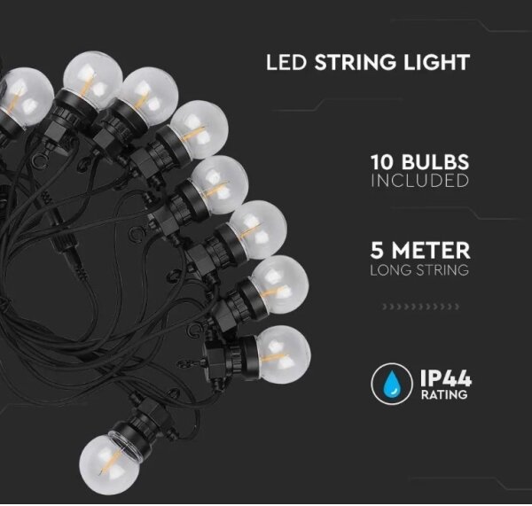 Catena LED da esterno STRING 5m 10xLED/0,4W/24/230V 3000K IP44