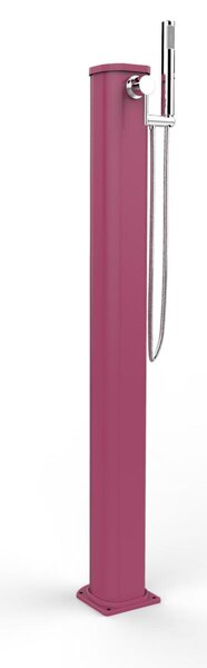 Doccia Solare da Esterno Giardino 20L Miscelatore e Doccetta Mobile Arkema Jolly Go, Dimensioni 18,5x20x h 115 cm colore Fucsia