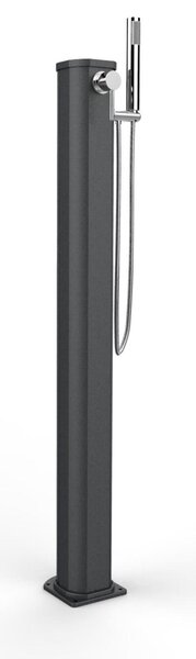Doccia Solare da Esterno Giardino 20L Miscelatore e Doccetta Mobile Arkema Jolly Go, Dimensioni 18,5x20x h 115 cm colore Antracite