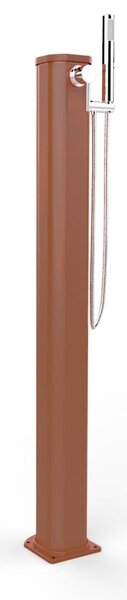 Doccia Solare da Esterno Giardino 20L Miscelatore e Doccetta Mobile Arkema Jolly Go, Dimensioni 18,5x20x h 115 cm colore Rame