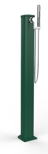 Doccia Solare da Esterno Giardino 20L Miscelatore e Doccetta Mobile Arkema Jolly Go, Dimensioni 18,5x20x h 115 cm colore Verde scuro