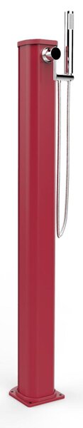 Doccia Solare da Esterno Giardino 20L Miscelatore e Doccetta Mobile Arkema Jolly Go, Dimensioni 18,5x20x h 115 cm colore Cherry