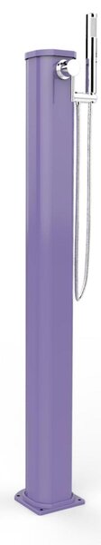 Doccia Solare da Esterno Giardino 20L Miscelatore e Doccetta Mobile Arkema Jolly Go, Dimensioni 18,5x20x h 115 cm color Violet