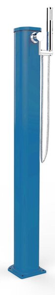 Doccia Solare da Esterno Giardino 20L Miscelatore e Doccetta Mobile Arkema Jolly Go, Dimensioni 18,5x20x h 115 cm colore Elettric Blue