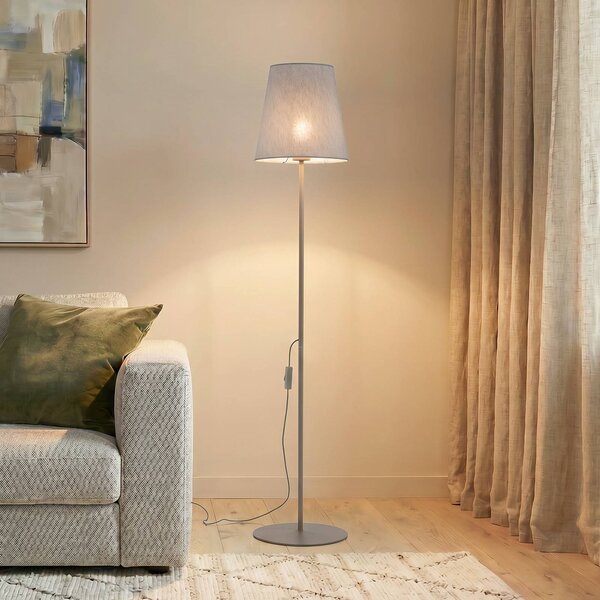 Lampada da terra Elizabeth TK Lighting, Crema / Ambra, Soggiorno / Sala da pranzo, Tessuto / Stoffa / Seta, Moderno, Lampada da terra