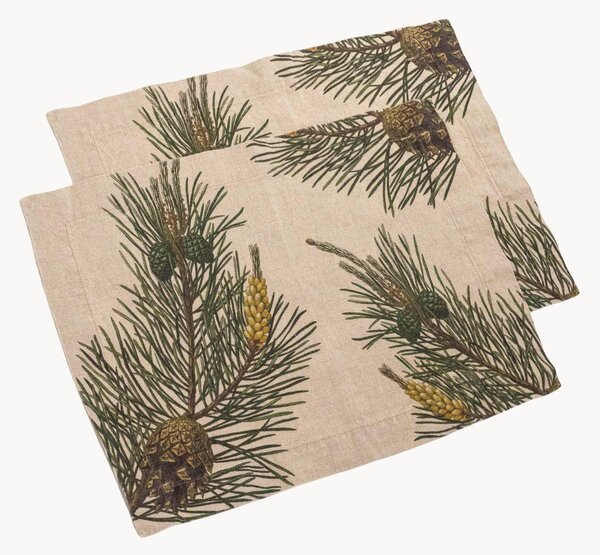 Set di 2 tovagliette in lino Pine