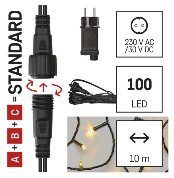 Catena luminosa LED da esterno 100xLED/15m IP44 bianco caldo
