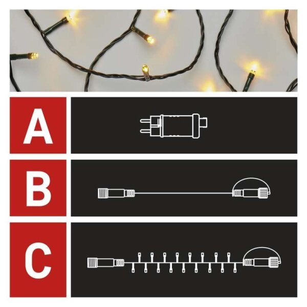 Catena luminosa LED da esterno 100xLED/15m IP44 bianco caldo