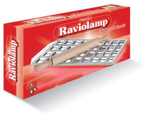 Stampo per Ravioli con 36 Fori e Mattarello 30x14x h 12,5cm Acciaio Inossidabile 36 RAVIOLI Classici