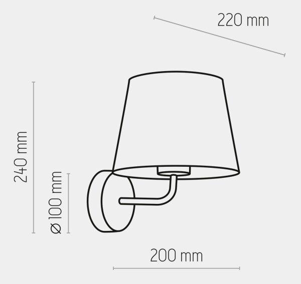 Applique MAJA 1xE27/15W/230V grigio